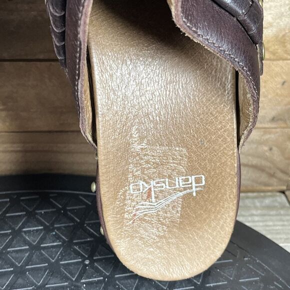 Dansko Deni Mules Clogs Shoes Womens Size 8.5-9 US 39 EU Brown Leather Fringe - Picture 6 of 10